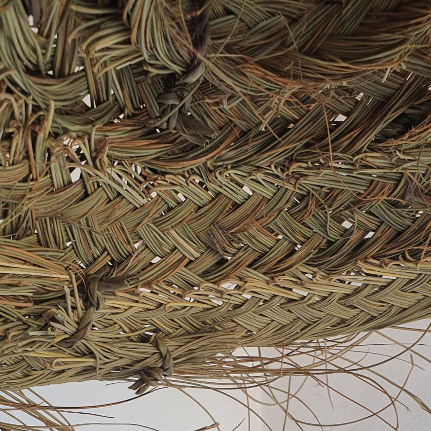 Doum pendant lamp in natural esparto