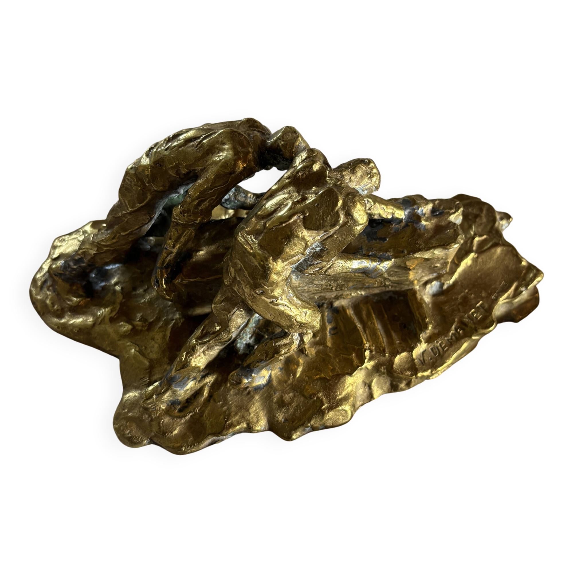 Sculpture brutaliste en bronze