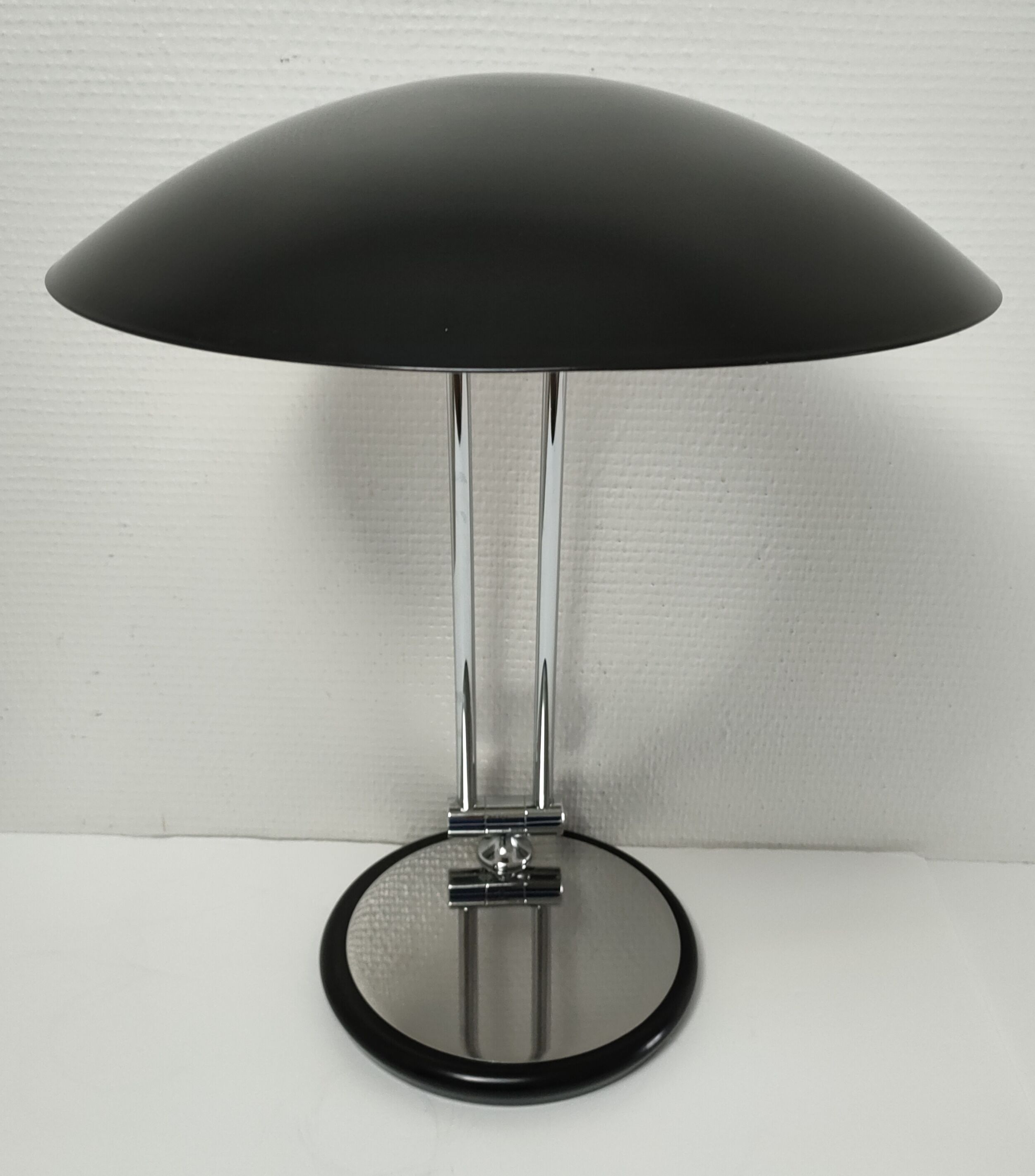 Aluminor lamp chrome metal and matt black design 80s