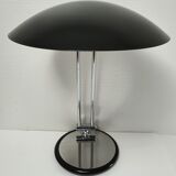 Aluminor lamp chrome metal and matt black design 80s