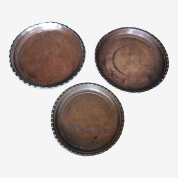 Series of 3 copper trays