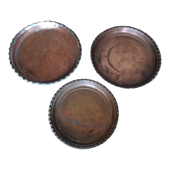 Series of 3 copper trays