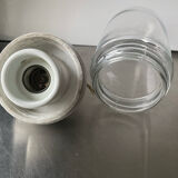 Art Deco ceiling pendant lamp in porcelain & glass