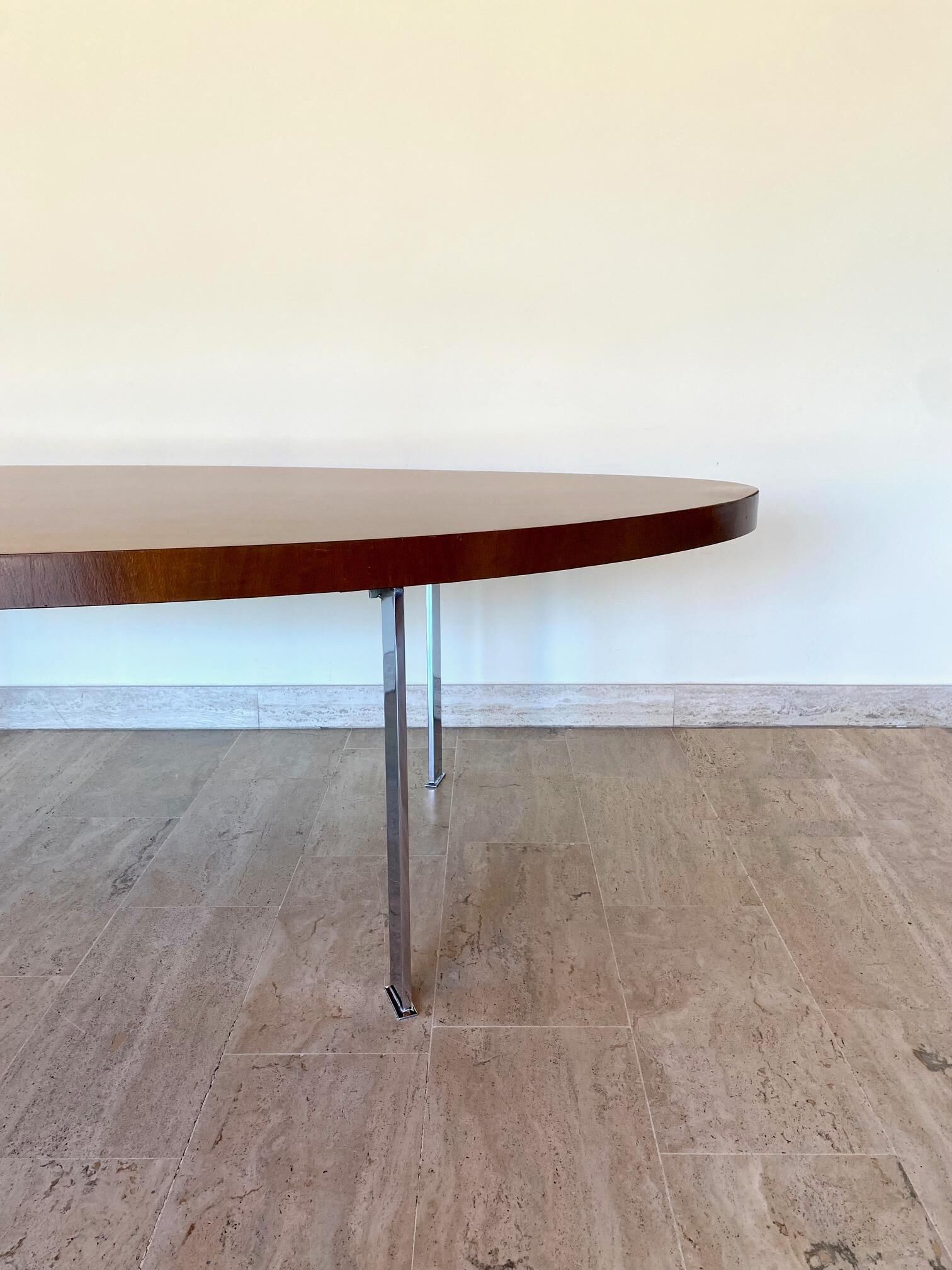 Oval wooden coffee table, 1960