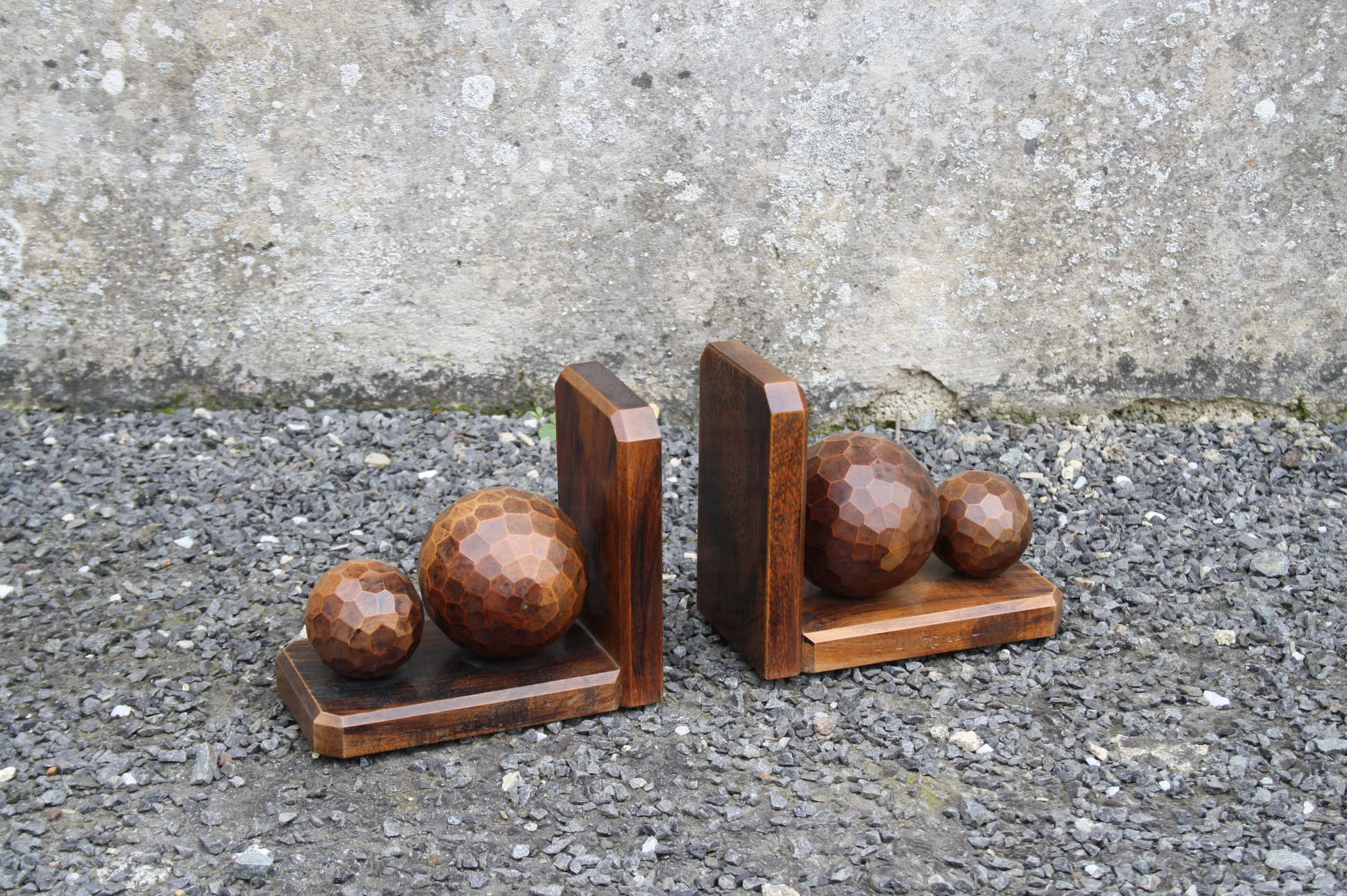 Pair of vintage wooden book greenhouses