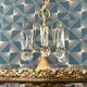 Brass chandelier and glass tassels, 3 floors, 6 burners