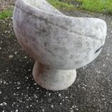 Vintage robert pansart outdoor armchair for elo in fiber cement.