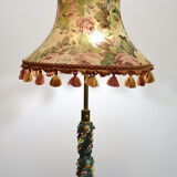 Ceramic floor lamp with little roses, 1950s