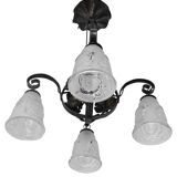 Art Deco wrought iron chandelier