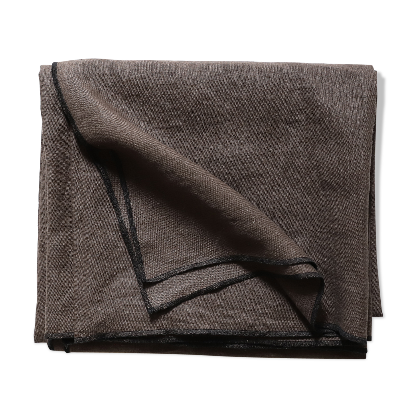 Nappe marron en lin upcyclé