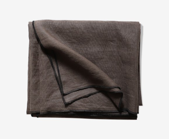 Nappe marron en lin upcyclé