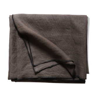 Brown linen tablecloth