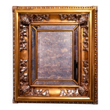 Venetian Art Nouveau large aged glass- Carved vintage mirror