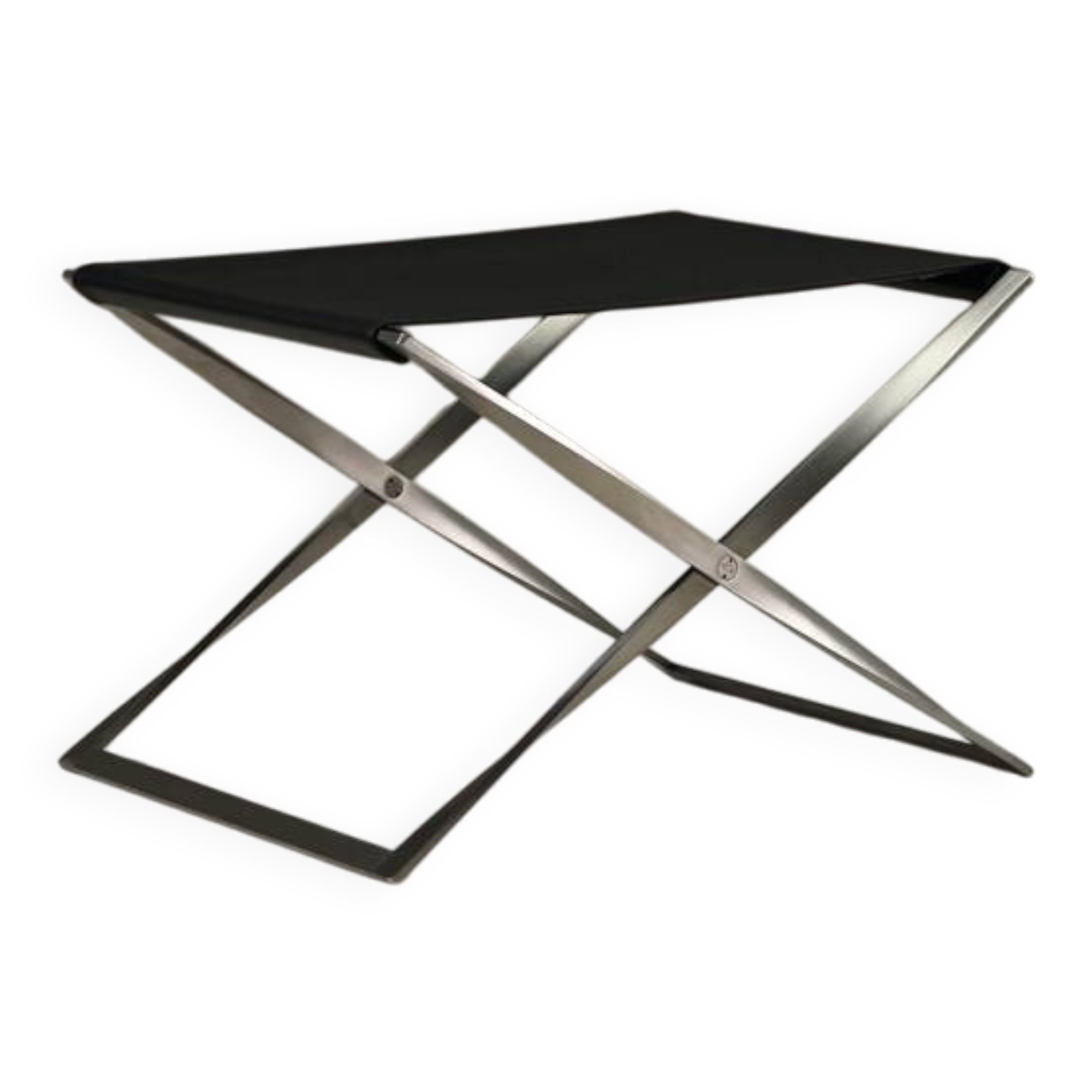 Folding stool PK91 by Poul Kjærholm for Fritz Hansen, 1960s Denmark.