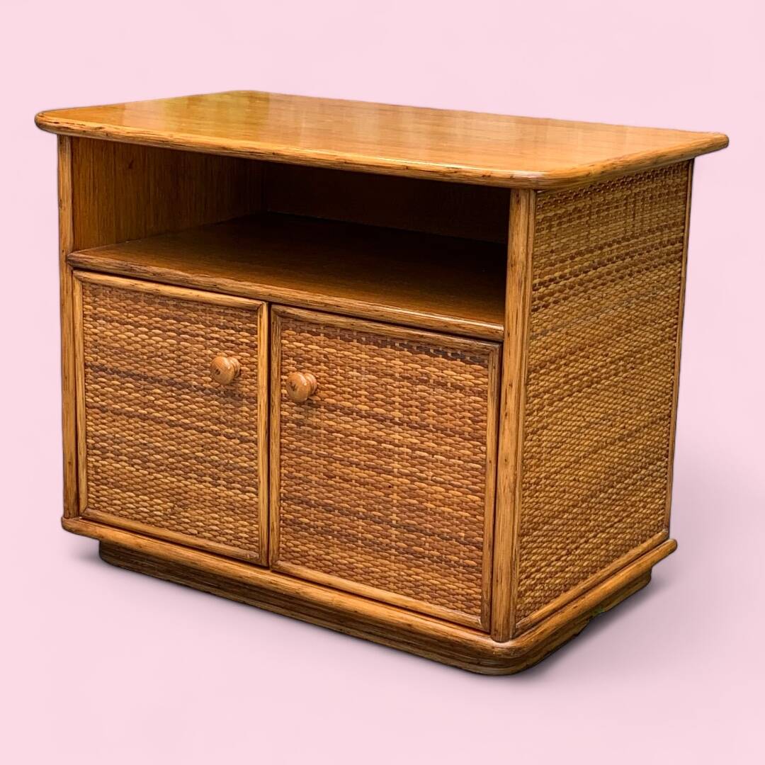 Oak rattan and woven wicker furniture 1980