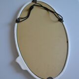 Oval mirror in art nouveau jugendstil style in enamelled cast iron 49 x 29