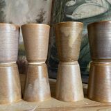 8 vintage stoneware glasses