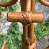 Vintage rattan parrot coat rack 1970