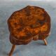 Table d'appoint en bois d'orme français vintage