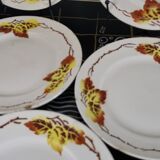 Set of 10 Bohemian dessert plates Orchies Moulin des Loups