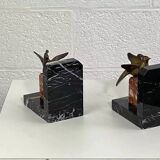 Vintage marble and brass bookend