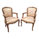 Paire de fauteuils tapissés de style Louis XV