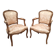 Paire de fauteuils tapissés de style Louis XV