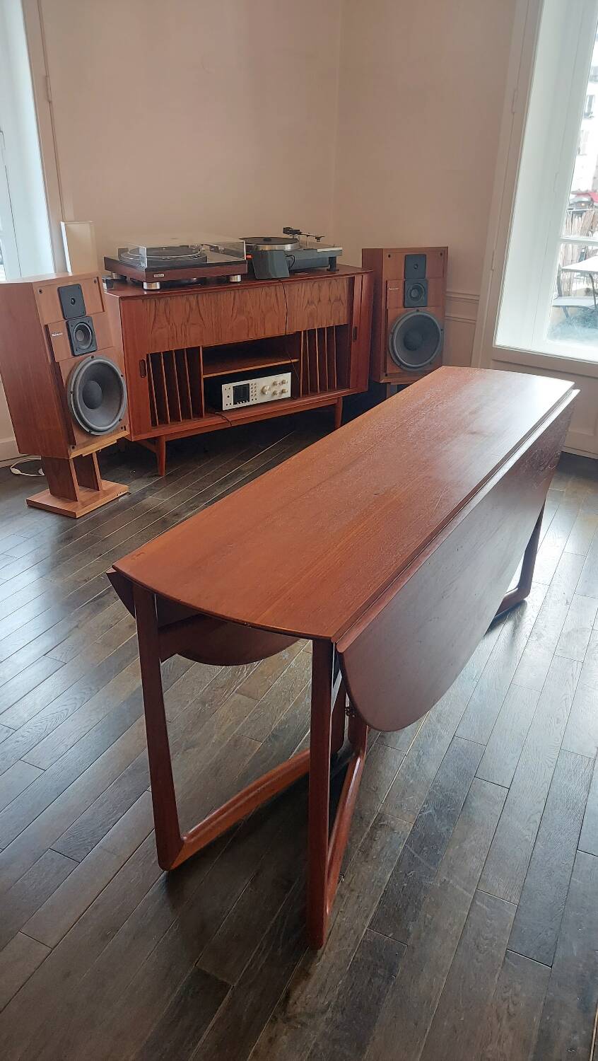 Extremely rare - Danish 20/59 vintage Drop Leaf table in teak by Peter Hvidt and Orla Mølgaard Nielsen for France & Søn - 6 - 8 people