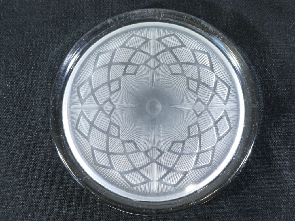Pair of pressed moulded glass bottles mats