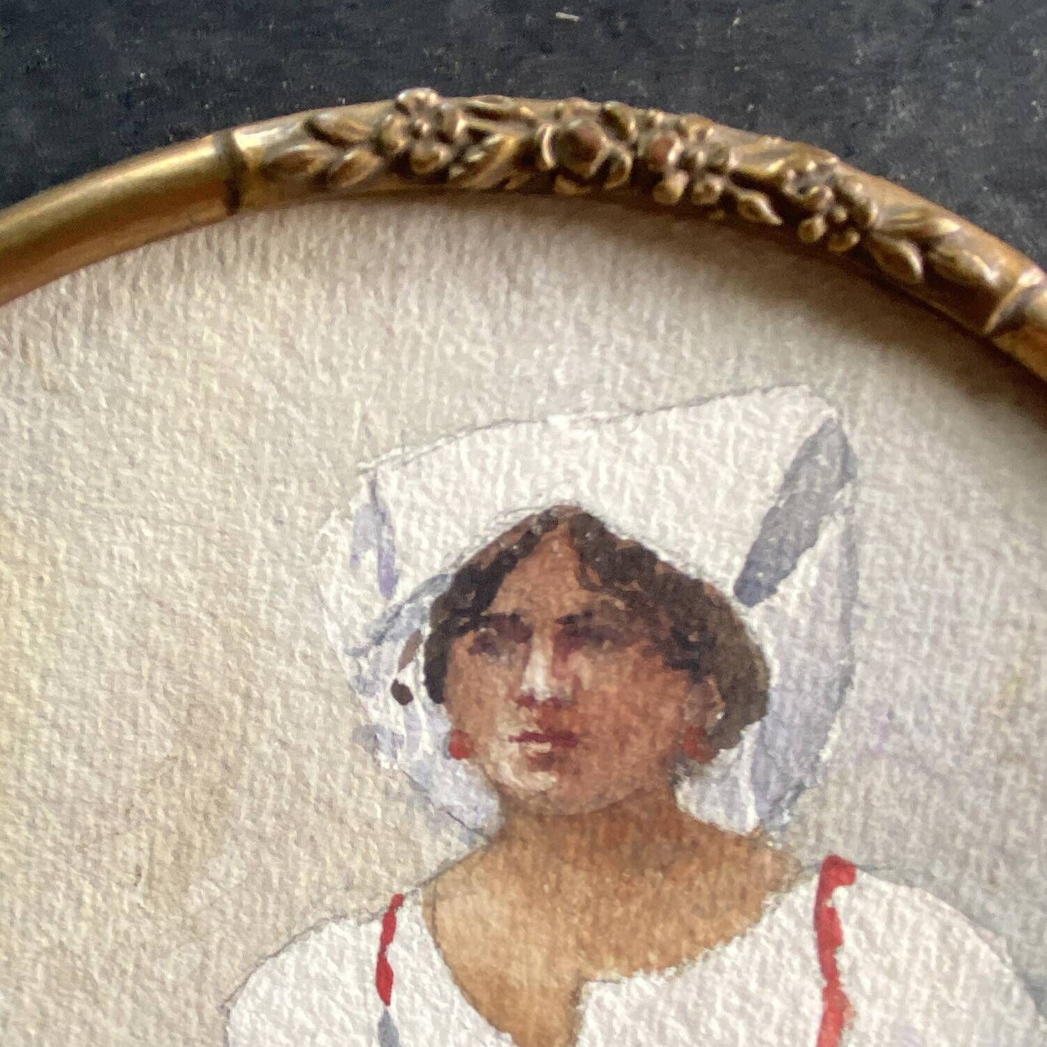 watercolor painting 1900 "The beautiful Roman" signed L.Homberg