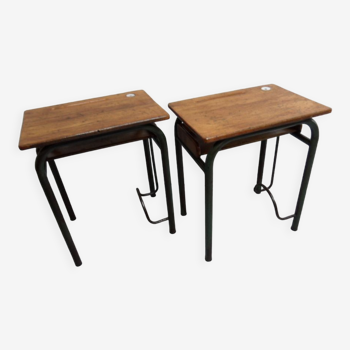 Vintage set of 2 school tables