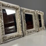 Set of three French mirrors white
