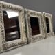 Set of three French mirrors white