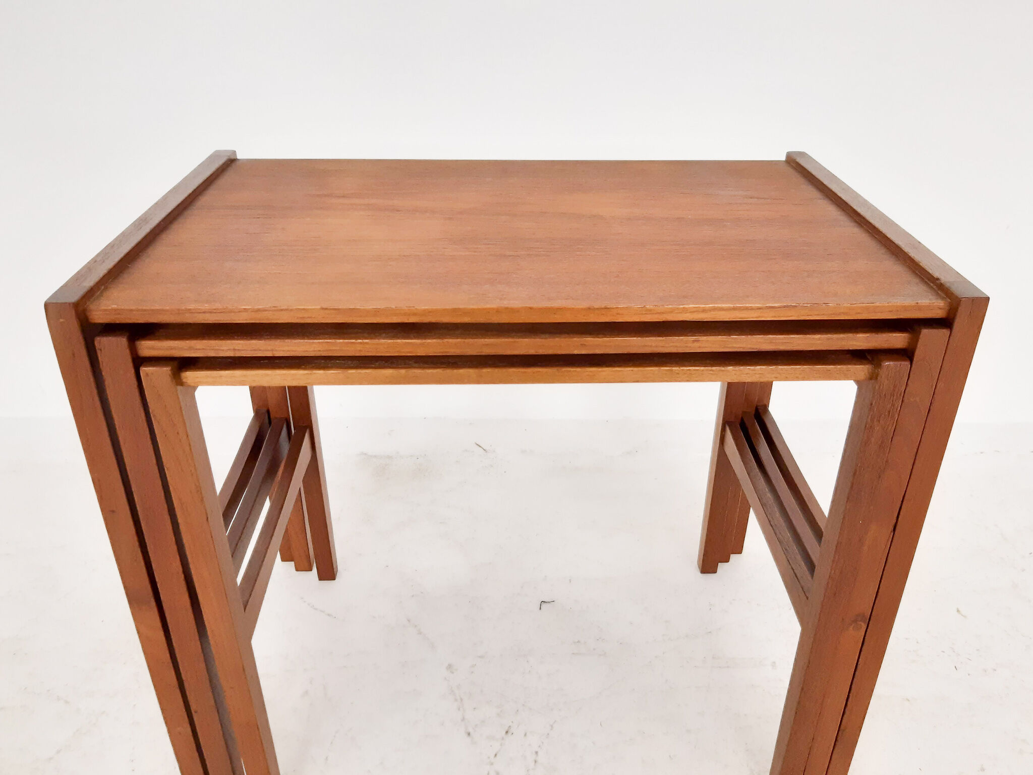 Mid-century teak nesting tables, The Netherlands 1950's