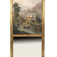 Trumeau decorated with a lively landscape, stuccoed and gilded frame 59x125cm