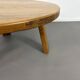 Round Oak Brutalist Round Coffee Table