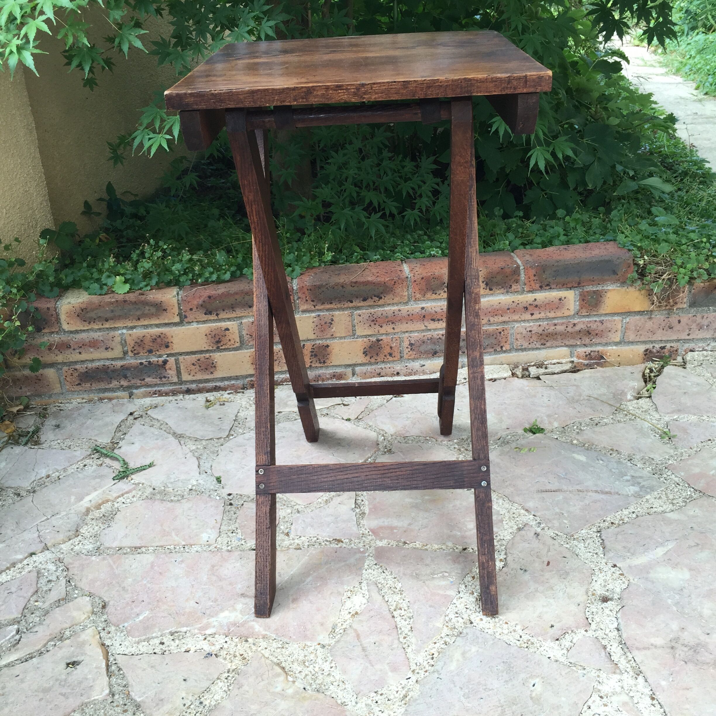 Old small table wooden folding