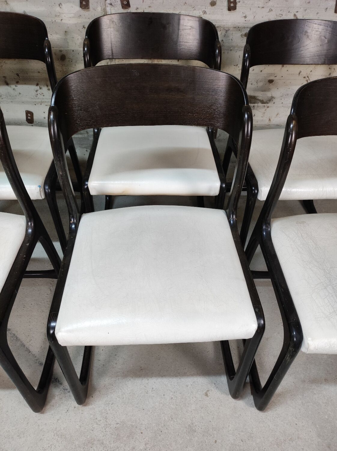 Lot de 6 chaises Baumann traineau