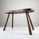 Rustic hand-carved wooden bench with organic shape, 1940s