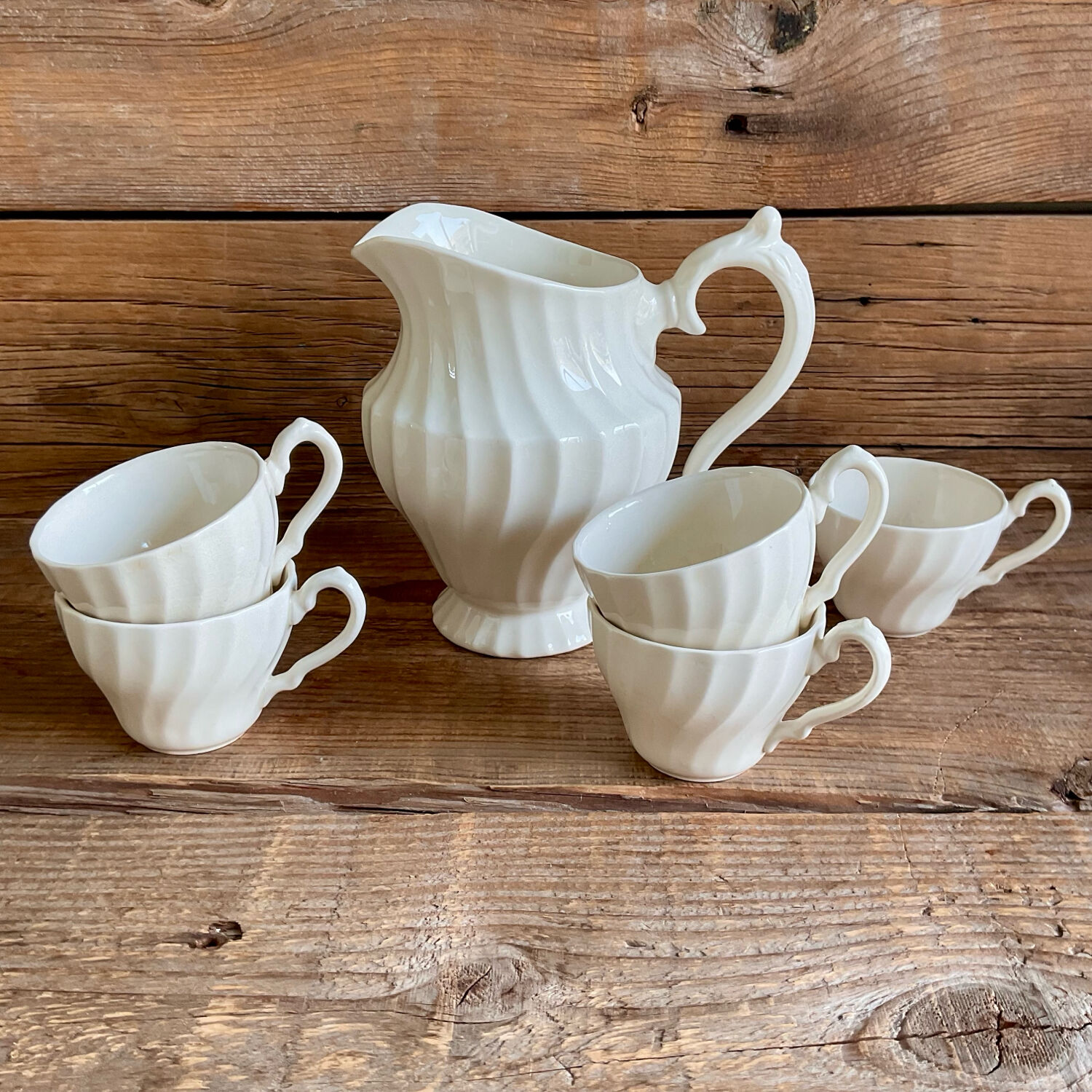 5 cups and creamer Myott Staffordshire England