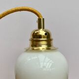 Vintage tulip hanging lamp in white opaline