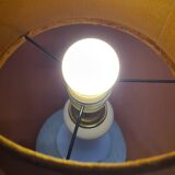 Ceramic lamp 1960 to 70 with velvet lampshade