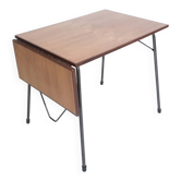 Vintage folding table in teak by Arne Jacobsen for Fritz Hansen, Denmark, 1950s.
