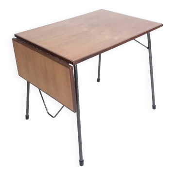 Vintage folding table in teak by Arne Jacobsen for Fritz Hansen, Denmark, 1950s.