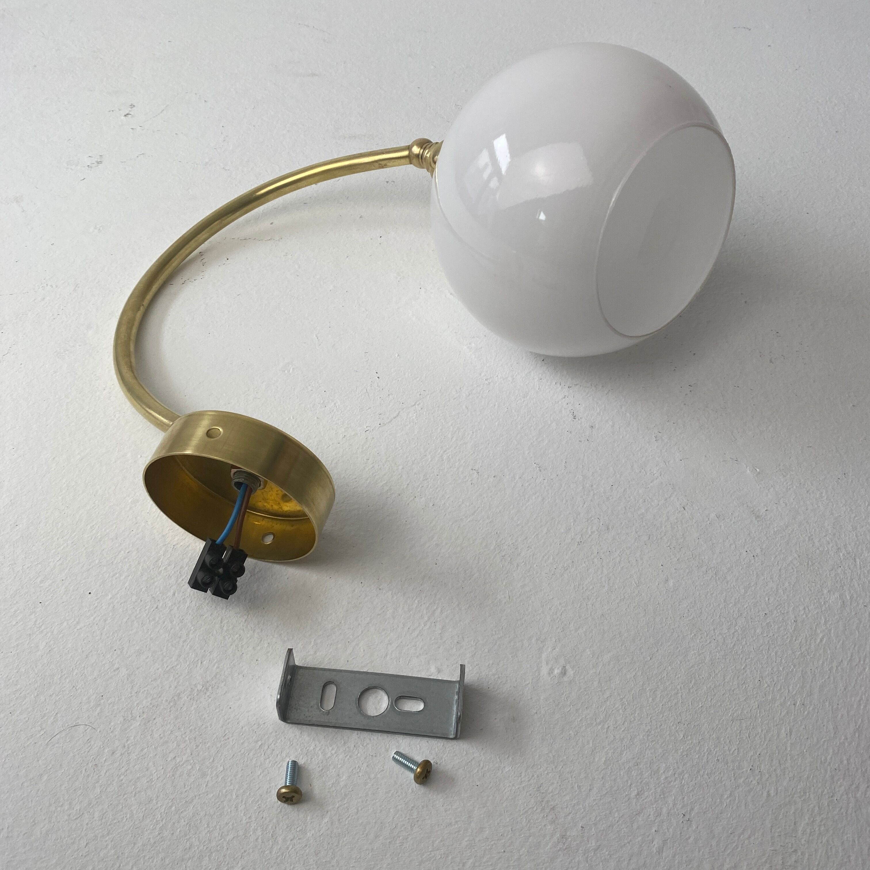 Old vintage curve opal wall lamp