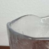 Large vintage Swedish glass bowl with floral decoration by Ann Wärff for Kosta Boda, 1970s.