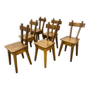 6 chaises brutalistes - massif