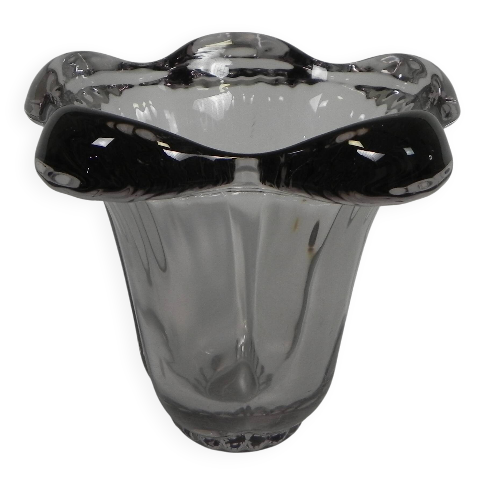 Thick-walled glass vase in Daum style, 1950s