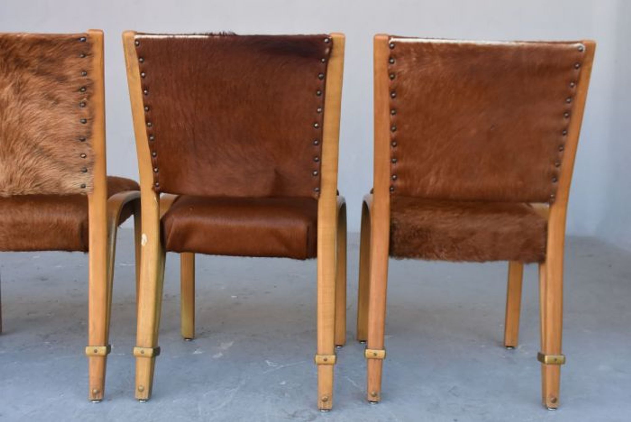Série de 4 chaises Von Bode édition Steiner cuir de poulain