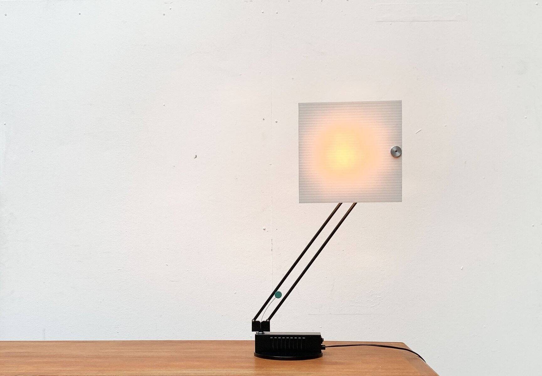 Postmodern table lamp W.O. by Sacha Ketoff for Aluminor, France, 1980s